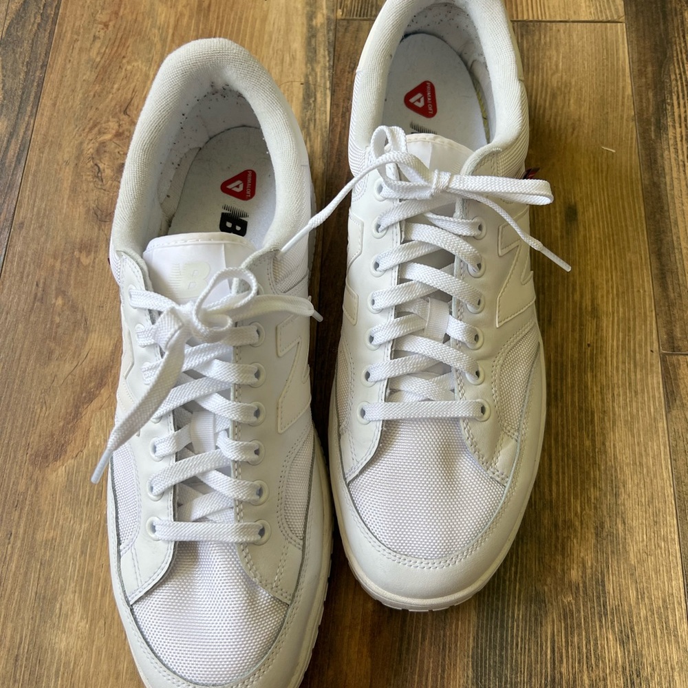New Balance White Leather Sneakers Classic Design
